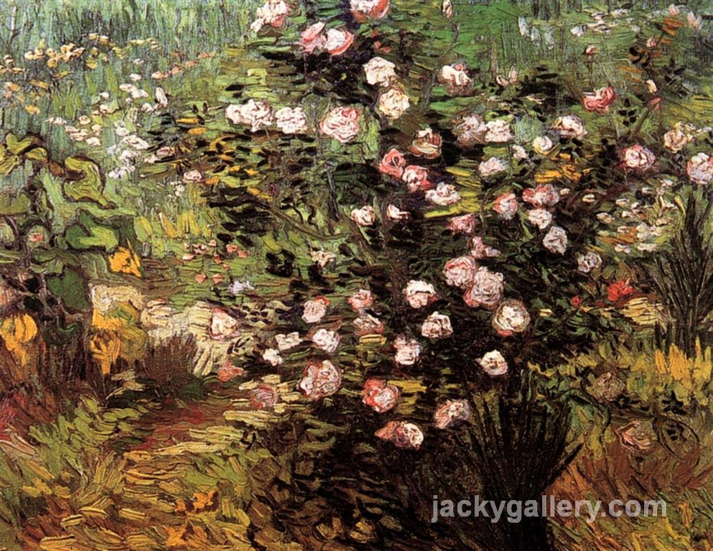 Rosebush in Blossom, Van Gogh painting - Click Image to Close